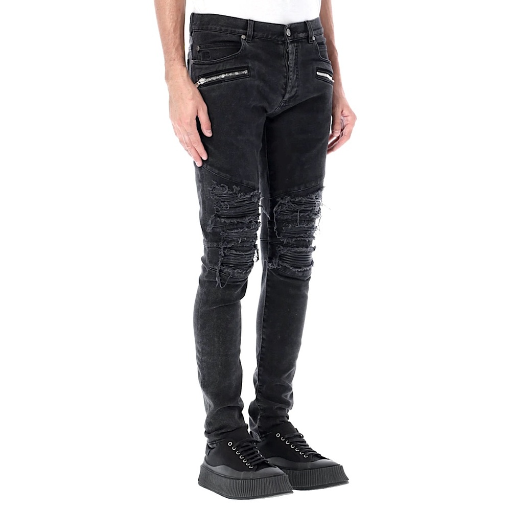 Balmain Ribbed Slim-Fit Jeans
